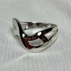 Sortija plata de ley rodiada Modelo calma - Imagen 3