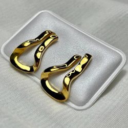 Pendientes plata de ley chapados en oro Modelo bruma - Imagen 2