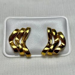 Pendientes plata de ley chapados en oro Modelo marea - Imagen 2